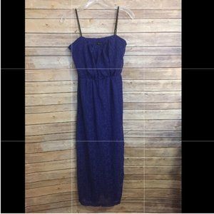 Blue mesh maxi dress